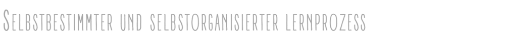 Selbstbestimmter und selbstorganisierter Lernprozess